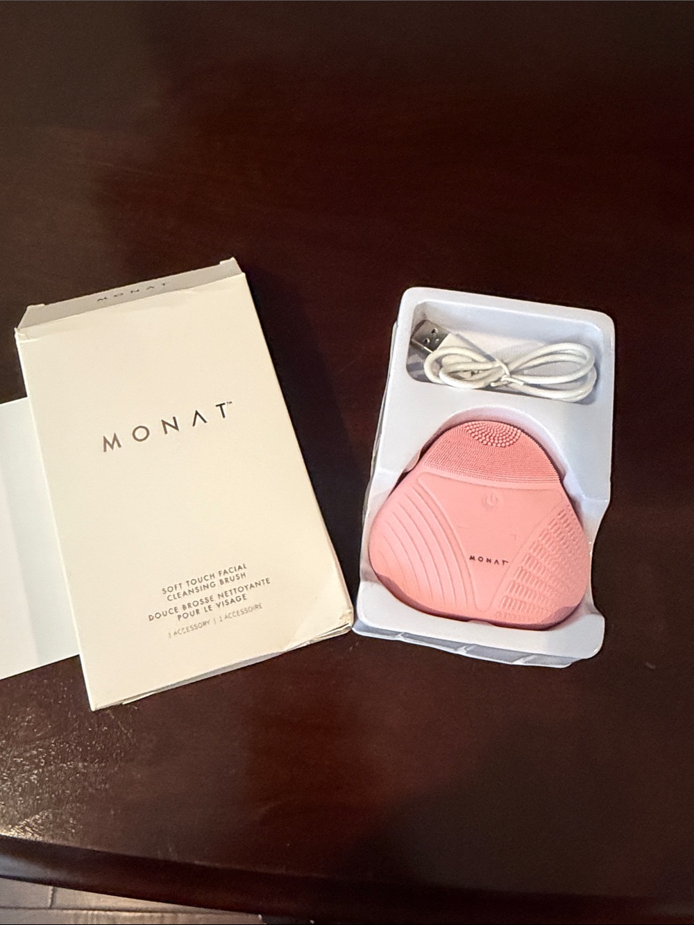 MONAT Pink Soft Touch Facial Cleansing Brush